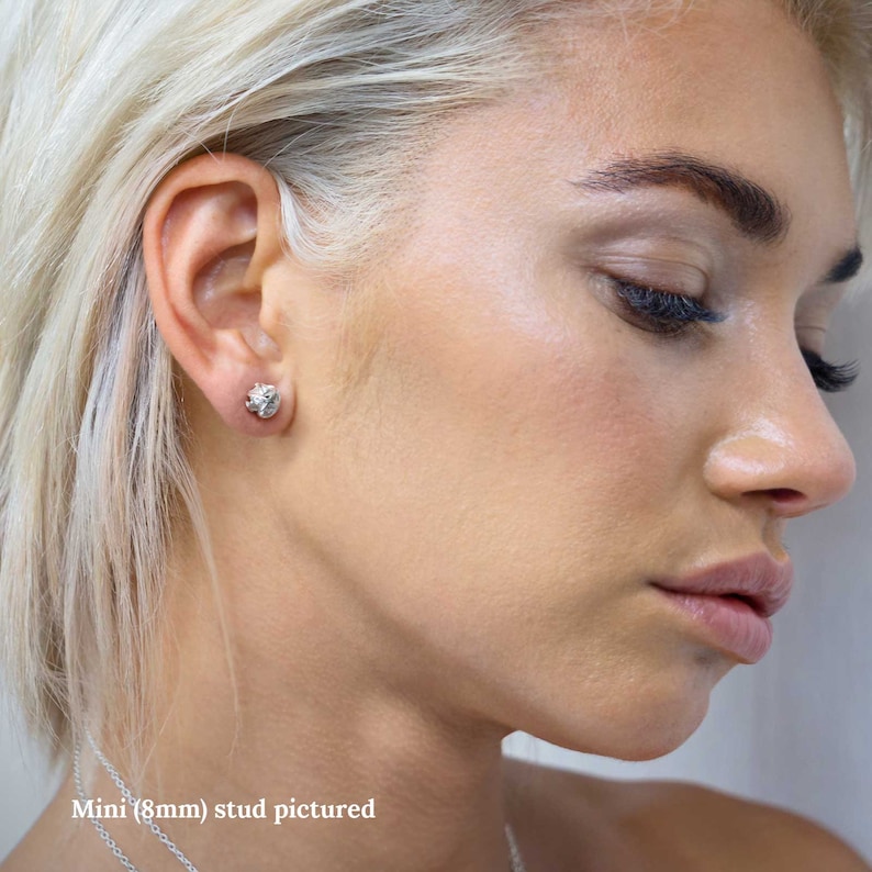 round silver studs 3D printed geometric earrings NegativePositive collection Black sterling silver stud earrings
