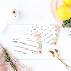 Vintage Floral Blush Receptkaart, Digitale Download, Peony Florals, Instant Download