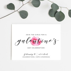 Galentine's Day Party Invitation, Valentine's Day, E-vite, Facebook Event Photo, Templett, DIY, Instant Download image 2