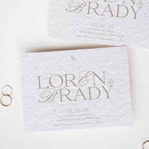 Cartes "Retenez cette date" pour plantes cultivées Fleurs pressées Cartes de mariage en papier semences Fleurs sauvages écologiques Cartes uniques de mariage floral d'automne