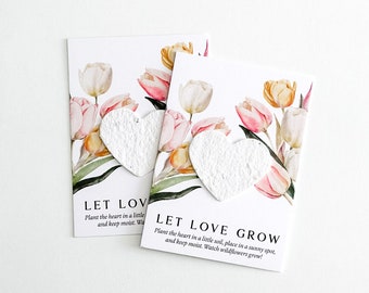 growNOTES™ Plantable Favor Cards Grows Wildflowers, Seed Paper Packet, Wallet Size Guest Gift, Wedding Shower, Spring Tulips