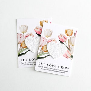 growNOTES™ Plantable Favor Cards Grows Wildflowers, Seed Paper Packet, Wallet Size Guest Gift, Wedding Shower, Spring Tulips