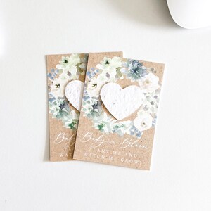 growNOTES™ Baby in Bloom Favor Cards, Baby Shower, Plantable Favors, For Guests, Seed Paper, Gender Neutral, Succulents, Wallet Size, #58