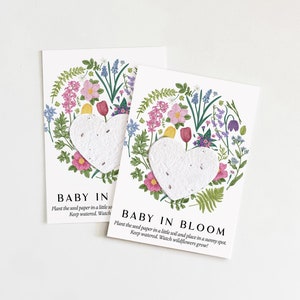 growNOTES™ Baby in Bloom Favor Cards, Baby Shower, Plantable Favors, For Guests, Seed Paper Cards, Bright Wildflowers, Wallet Size