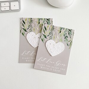 growNOTES™ Plantable Favor Cards, Grows Wildflowers, Seed Paper Packet, Wallet Size Guest Gift, Wedding Shower, Greenery Grey