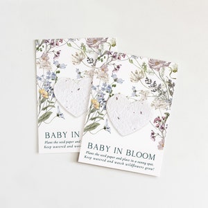 growNOTES™ Baby in Bloom Plantable Favor Cards, Grows Wildflowers, Baby Shower, Wallet Size Gift For Guests, Seed Packet, Botanical