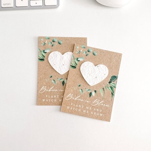 growNOTES™ Babies in Bloom Favor Cards, Baby Shower, Plantable Favors, For Guests, Seed Paper Cards, Greenery Wreath, Twins, Wallet Size, #