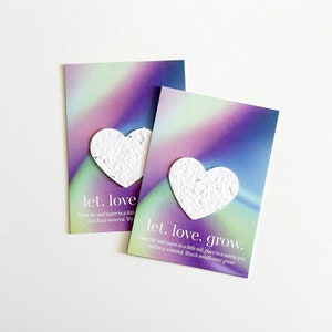 growNOTES™ Let Love Grow Plantable Favor Cards, Grows Wildflowers, Seed Paper Packet, Wallet Size Guest Gift, Wedding Shower, Holographic
