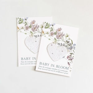 growNOTES™ Baby in Bloom Plantable Favor Cards, Grows Wildflowers, Baby Shower, Wallet Size Gift For Guests, Seed Packet, Botanical