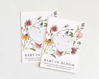 growNOTES™ Baby in Bloom Plantable Favor Cards, Grows Wildflowers, Baby Shower, Wallet Size Gift For Guests, Seed Packet, Botanical