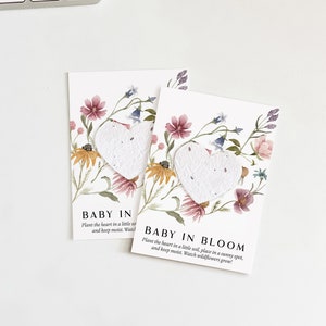 growNOTES™ Baby in Bloom Plantable Favor Cards, Grows Wildflowers, Baby Shower, Wallet Size Gift For Guests, Seed Packet, Botanical