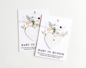 growNOTES™ Baby in Bloom Plantable Favor Cards, Grows Wildflowers, Wallet Size Gift For Guests, Seed Packet, Baby Shower, Botanical