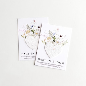 growNOTES™ Baby in Bloom Plantable Favor Cards, Grows Wildflowers, Wallet Size Gift For Guests, Seed Packet, Baby Shower, Botanical