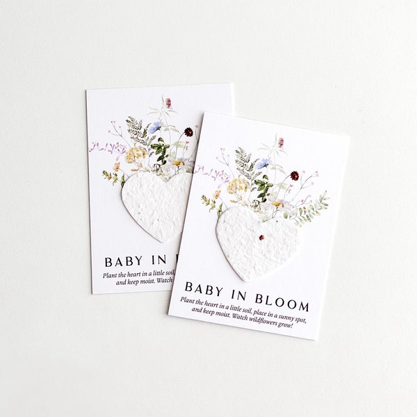 growNOTES™ Baby in Bloom Plantable Favor Cards, Grows Wildflowers, Wallet Size Gift For Guests, Seed Packet, Baby Shower, Botanical