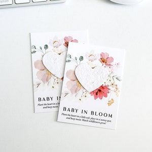 Cartes de cadeaux bébé en fleurs, fleurs sauvages qui font pousser, livraison rapide growNOTES™, cadeau pour les invités, paquet de graines, baby shower pour filles, rose