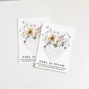 growNOTES™ Baby in Bloom Plantable Favor Cards, Grows Wildflowers, Baby Shower, Wallet Size Gift For Guests, Seed Packet, Botanical