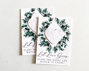 growNOTES™ Let Love Grow Plantable Favor Cards Grows Wildflowers Seed Paper Packet Guest Gift Wedding Shower Dark Crest