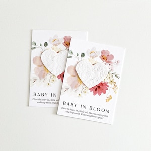 growNOTES™ Baby in Bloom Plantable Favor Cards, Grows Wildflowers, Baby Shower, Wallet Size Gift For Guests, Seed Packet, Botanical