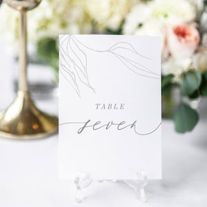Fine Art Table Numbers, Hand Drawn Calligraphy, Printable Table Numbers, Table Decor