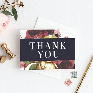 Die Vintage Rose Kollektion - Dankeschön Karte druckbare Datei, Sofort Download