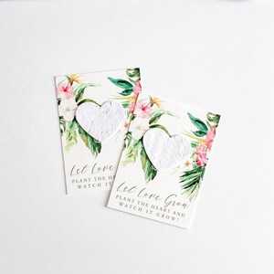 growNOTES™ Plantable Favor Cards, Grows Wildflowers, Seed Packet, Wallet Size Guest Gift, Mailable, Wedding Shower, Tropical Flowers