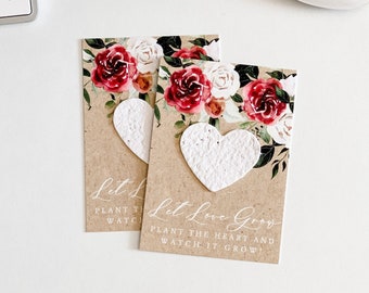 growNOTES™ Plantable Favor Cards, Grows Wildflowers, Seed Paper Packet, Wallet Size Guest Gift, Wedding Shower, Garden Kraft