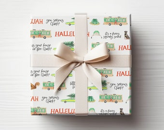 Christmas Wrapping Paper - Christmas, Vacation, Squirrel, RV, Station Wagon, You Serious Clark, Funny, Holiday Gift Wrap, Birthday, 5 Sheets