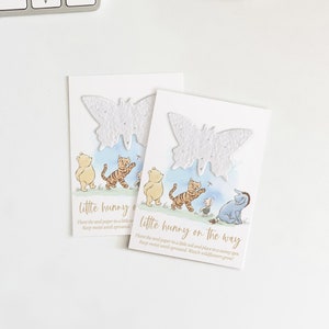growNOTES™ Classic Pooh Baby Shower Favors, Little Hunny Plantable, Grows Wildflowers, Seed Packet, Baby Shower, Wallet Size