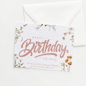Cartes d'anniversaire à planter growNOTES™ Fleurs pressées Cartes en papier graine Fleurs sauvages respectueuses de l'environnement Fleurs d'automne Cartes uniques Publipostage à un ami