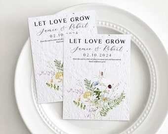 growNOTES™ Wildflower Seed Favors, Sustainable Favors, Seed Packets, Custom Wedding Favors, Seeded Paper Favor, 3.5"x4.5" Botanical