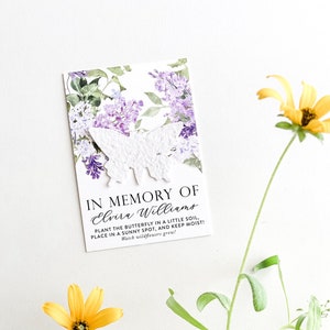 growNOTES™ Butterfly Memorial Cards Plantable Seed Paper For Funeral Custom In Memory Cards Sympathy Gift Grief Cards Celebration of Life
