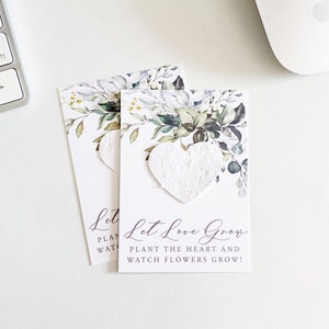 growNOTES™ Let Love Grow Plantable Seed Paper Favor Cards, Grows Wildflowers, Wallet Size, Gifts, Wedding, Shower, growNOTES™, Eucalyptus