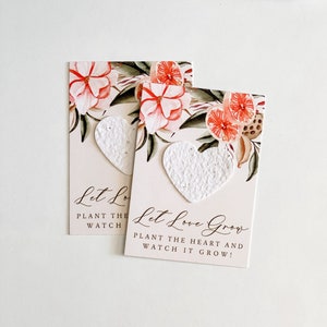 growNOTES™, Let Love Grow Plantable Favor Cards, Grows Wildflowers, Seed Paper Packet, Wallet Size Guest Gift, Wedding Shower, Peony Citrus