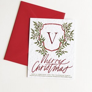 Cartes de vœux de Noël à planter avec écusson growNOTES™ Graines et papiers semences pour voeux Carte de vœux personnalisée unique faisant pousser des fleurs sauvages