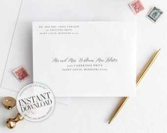 Custom DIY Envelope Addressing, Modern Calligraphy, DIY, Template, Templett, Instant Download, Envelope 1188423