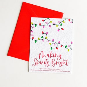 growNOTES™ Plantable Holiday Cards Personalized Seed Paper Christmas Cards Unique Flower Seeded Card Grows Wildflower Seeds Ceramic Tree