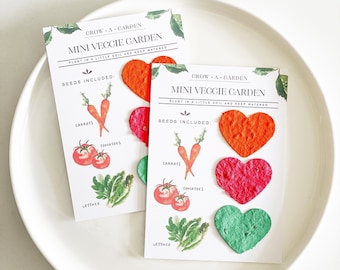 growNOTES™ Grow-A-Garden Mini Veggie Garden, Carrots, Tomatoes, Lettuce, Plantable Seed Paper DIY Gift for Kids, Teachers, Gardeners 10 CT