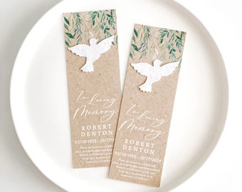 growNOTES™ Memorial Bookmarks with Plantable Seed Paper For Funeral, In Memory Cards Sympathy, Grief Cards Celebration of Life Keepsake