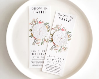 growNOTES™ Grow in Faith Bookmark Favor, with Plantable Seed Paper Attached, Communion, Christening, Seed Paper, Plantable Favors, Mailable