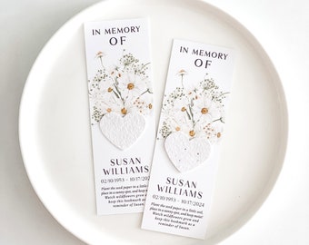 growNOTES™ Memorial Bookmark with Plantable Seed Paper For Funeral, In Memory Sympathy Grief Cards Celebration of Life Keepsake Daisies