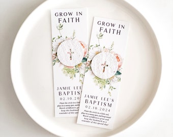 growNOTES™ Grow in Faith Bookmark Favor, with Plantable Seed Paper Attached, Communion, Christening, Seed Paper, Plantable Favors, Mailable