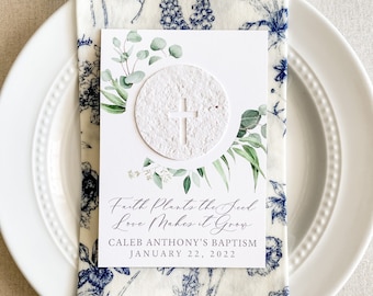 La foi plante la graine Cartes de cadeaux à planter, première communion, baptême, baptême, première communion, papier semencier, format 3,5 x 5