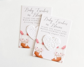 growNOTES™ Baby in Bloom, Baby Shower, Plantable Favors, Favor Cards, Seed Paper, For Guests, Baby Bunny, Wallet Size, #65