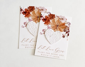 growNOTES™ Let Love Grow Plantable Seed Paper Favor Cards Grows Wildflowers Wallet Size Gifts Wedding Shower Fall Favors Pumpkins Autumn