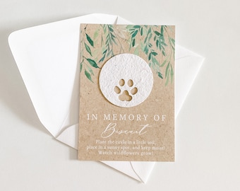 growNOTES™ Plantable Pet Memorial Card Seed Paper And Mailing Envelope Pet Sympathy Gift For Friend Cat Dog Lover Animal Loss Grief Cards