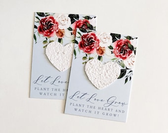 growNOTES™, Let Love Grow Plantable Favor Cards, Grows Wildflowers, Seed Paper Packet, Wallet Size Guest Gift, Wedding Shower, Garden Sky