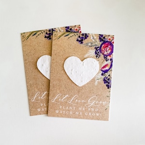growNOTES™, Let Love Grow Plantable Favor Cards, Grows Wildflowers, Seed Packet, Wallet Size Guest Gift, Wedding Shower, Rosemary & Fig