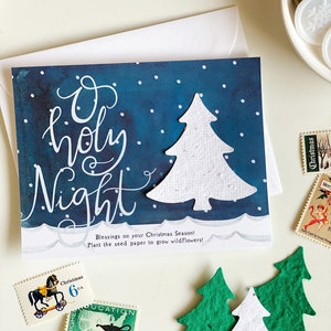 growNOTES™, Oh Holy Night, cartes de voeux de Noël, à planter, cartes de vœux à envoyer par la poste, fleurs sauvages, format A2 + enveloppes, 5 carats