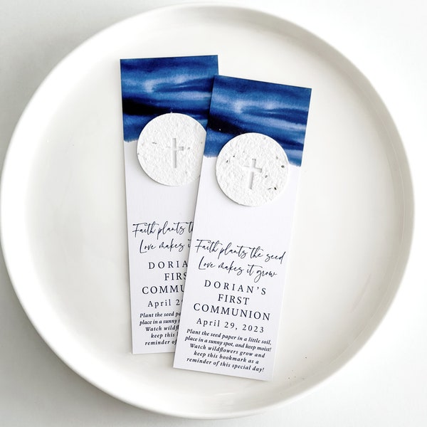 growNOTES™ Grow in Faith Bookmark Favor, with Plantable Seed Paper Attached, Communion, Christening, Seed Paper, Plantable Favors, Mailable