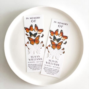 Memorial Butterfly Bookmarks Plantable Seed Paper For Funeral In Memory Of Sympathy Personalized Grief Cards Celebration of Life Keepsake